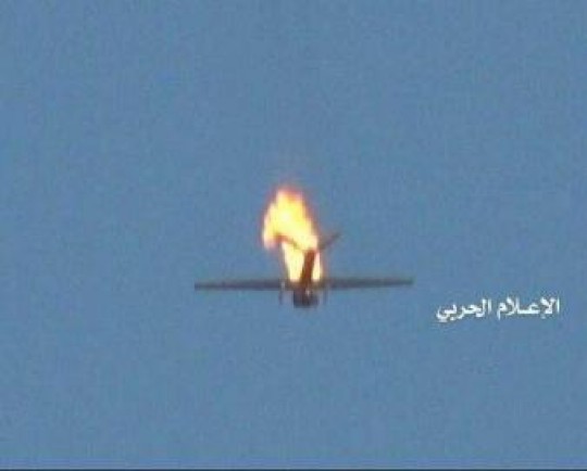 سرنگونی پهپاد جاسوسی سعودی بر فراز صعده یمن