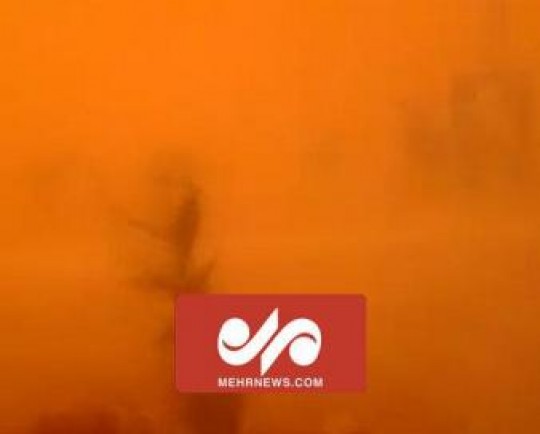 گردوغبار شدید و سرخ شدن آسمان غرب سوریه