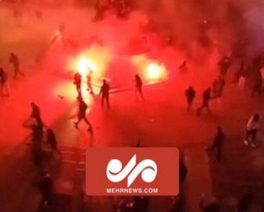 درگیری بین طرفداران تیم فوتبال فرانسه و مراکش در پاریس