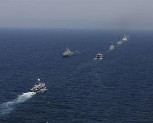 رزمایش دریایی با رژه ناوهای ایران، چین و روسیه از مقابل «جماران» پایان یافت