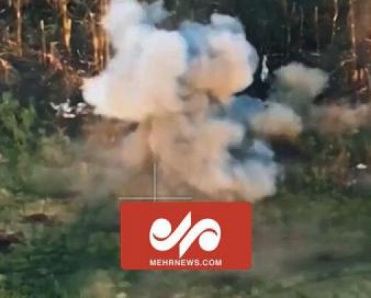 حمله توپخانه‌ای ارتش روسیه به خودروهای زرهی اوکراین